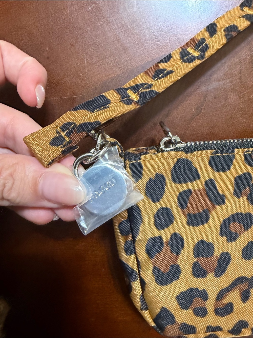 Leopard Print Baggu Bag in Brown - Picture 2 of 5